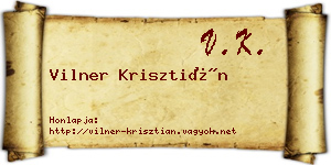 Vilner Krisztián névjegykártya